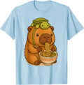 Capybara Anime Ramen Eat Turtle Funny Graphic Kawaii Unisex T-Shirt