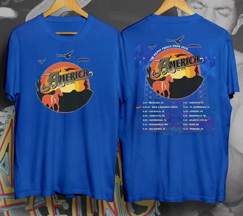 America The Band The Happy Trails Tour 2026 Royal Color Full Size Shirt