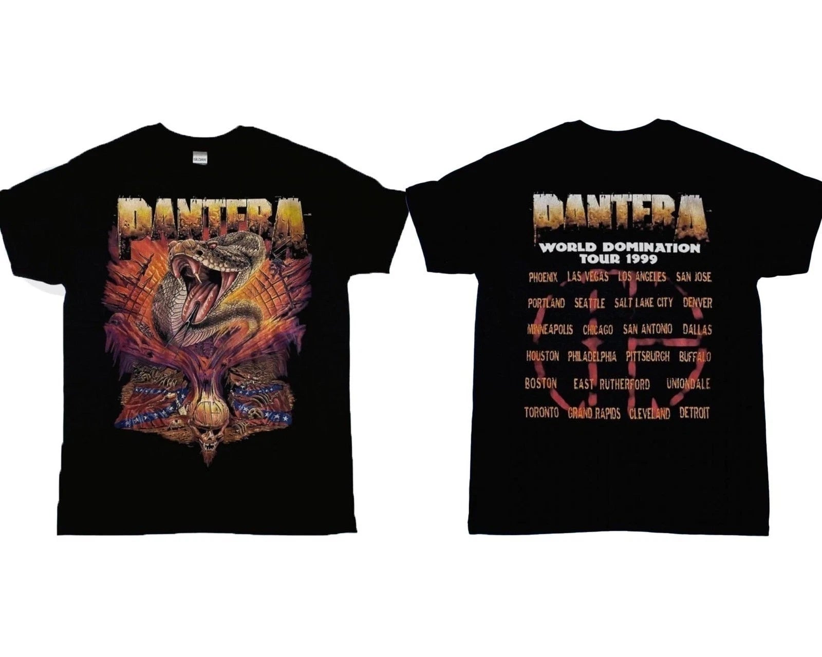 VTG 1Pantera World Domination Tour 1999 T-Shirt Unisex S-5XL