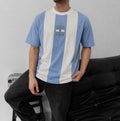 Vintage Argentina Flag Embroidered Oversized Football T-Shirt,Retro Soccer Stree