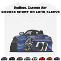 DigiRods BMW Z4 Z 4 Series Convertible Model Cartoon Car White T Shirt