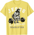 Jesus The Ultimate Deadlifter Funny Christian Workout Gym T-Shirt, Small, Black