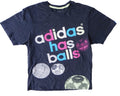 Vintage Adidas Trefoil rainbow tee ball soccer basketball football black shirt