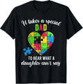 Dad Autism Awareness Family Support Shirts_ Fun Heart Puzzle Gift Unisex T-Shirt