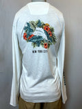 Tommy Bahama Shirt Mens Large White Long Sleeve New York City NYC Beach