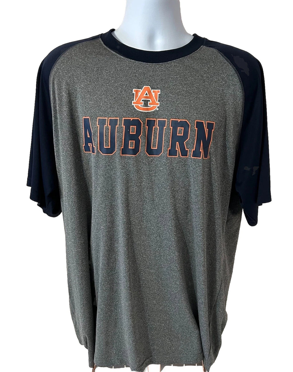 Auburn University 3/4 Sleeve Shirt Men 2XL Colosseum Brand Heather Gray Graphic