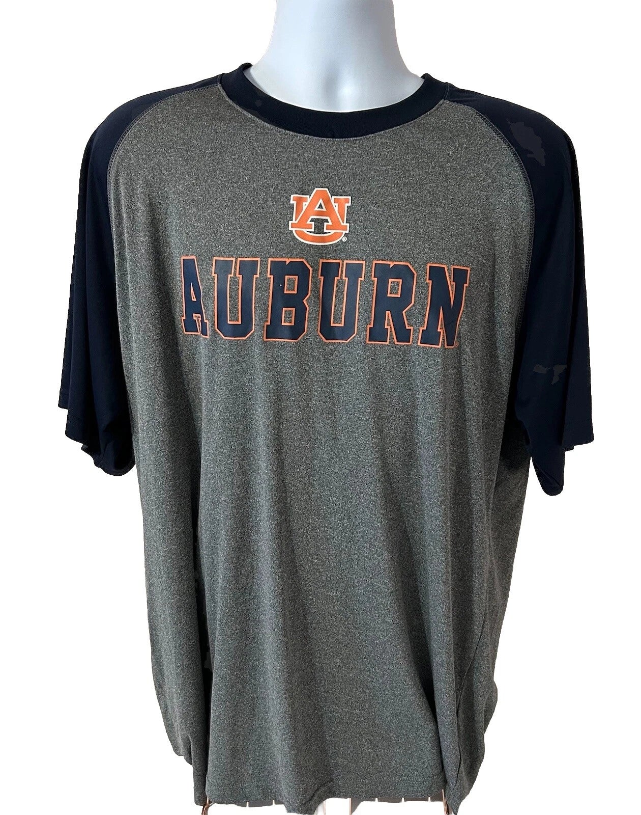 Auburn University 3/4 Sleeve Shirt Men 2XL Colosseum Brand Heather Gray Graphic