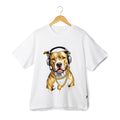 Rapper Pitbull T-Shirt - Unisex Cool Dog Headphones Chain Graphic Tee