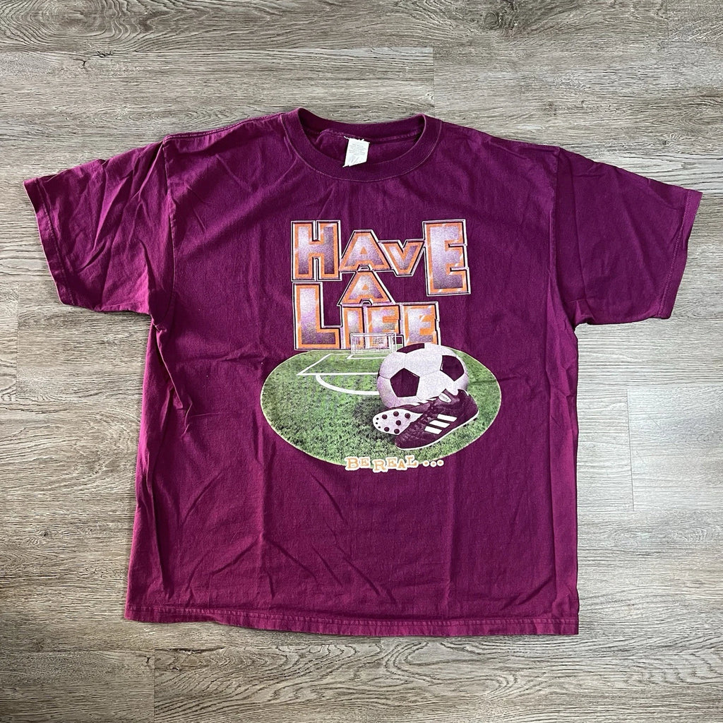 Vintage 90s Soccer Funny T Shirt Mens XXL Sport Made In USA Humor Graphic