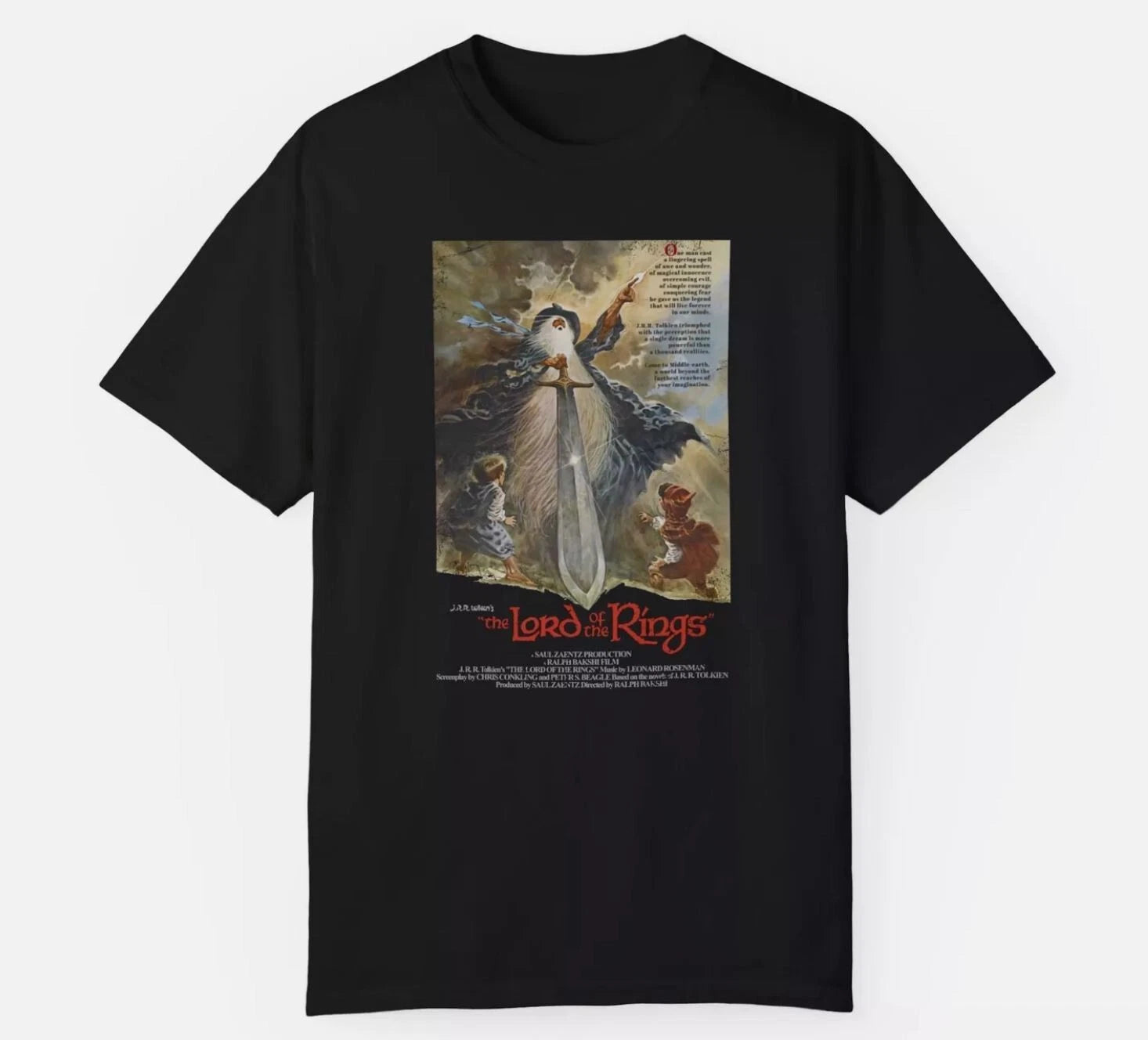 Vintage The Lord of the Rings T-Shirt Ralph Bakshi 1978 Animated Classic