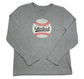 Life Is Good Mens L Long Sleeve Baseball Design Gray T-Shirt