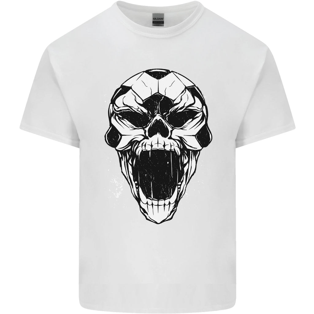 A Football Skull Soccer Footy Mens Light Cotton T-Shirt