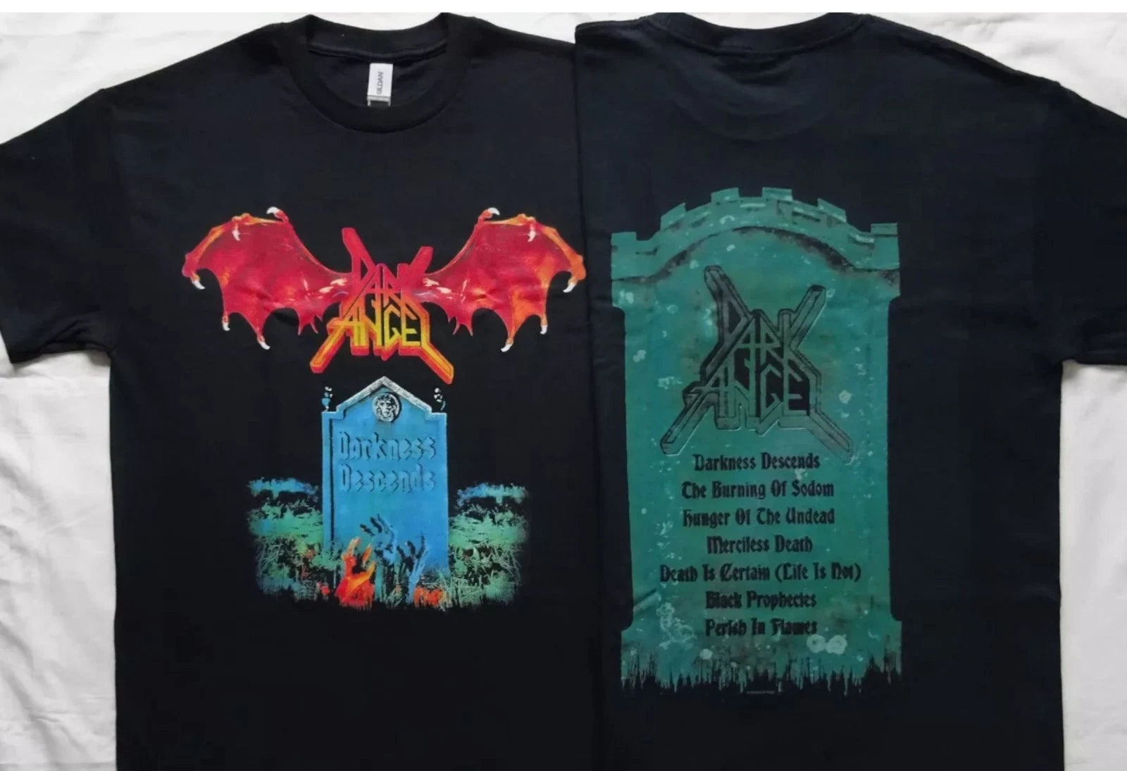 Dark Angel Darkness Descends Thrash Metal Legends reprint T-Shirt REAL PHOTO !