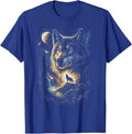 Wolf Howling Moon Forest Nature Wildlife Lovers Animal Men T-Shirt