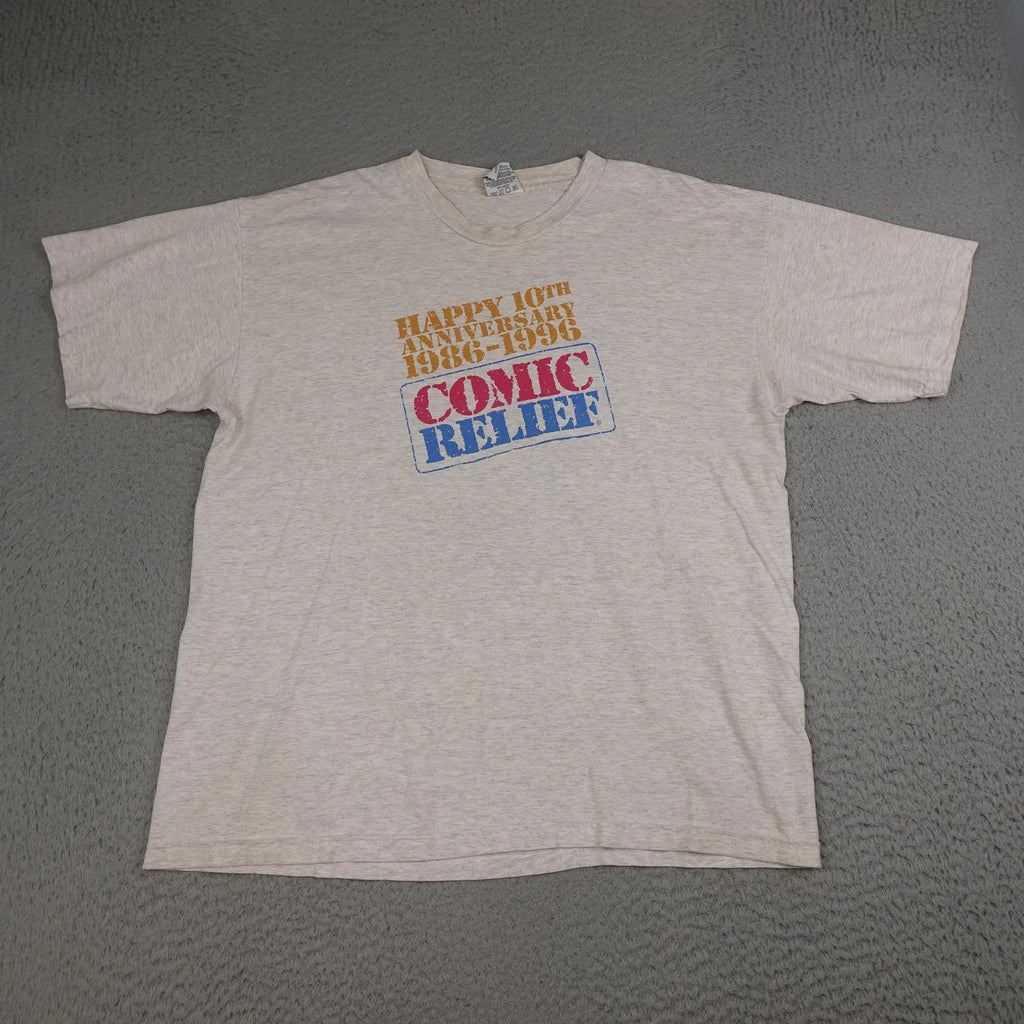 Vintage Comic Relief Shirt Mens XL Gray 10th Anniversary 1986-1996 HBO Tee 90s