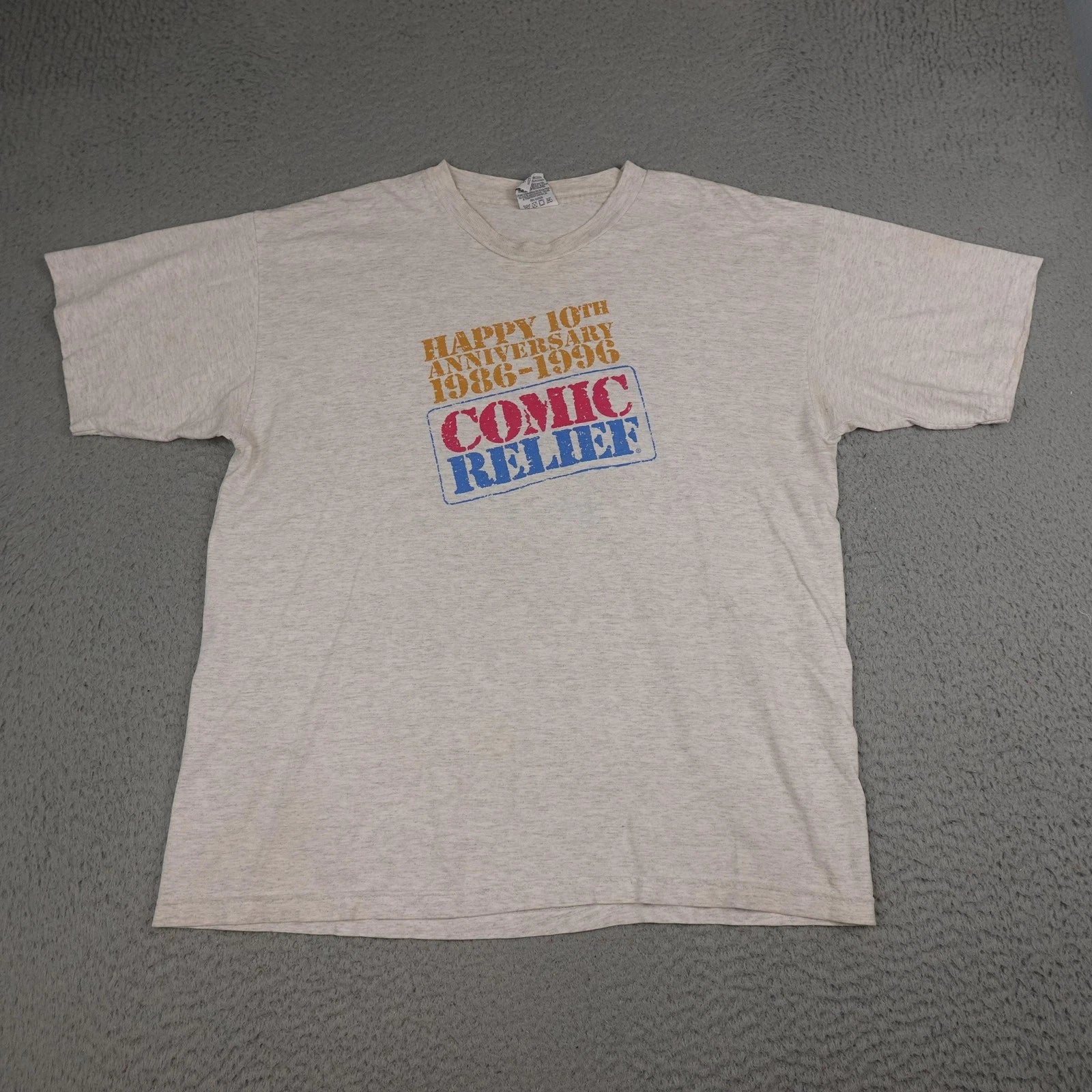Vintage Comic Relief Shirt Mens XL Gray 10th Anniversary 1986-1996 HBO Tee 90s