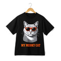Unisex My Meoky Cat Graphic Tee - Funny Sunglasses Cat Casual T-Shirt