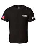 NW MEN'S PRINTED POLICE USA FLAG SECURITY STAFF FUNNY CUSTOM HALLOWEEN T-SHIRT