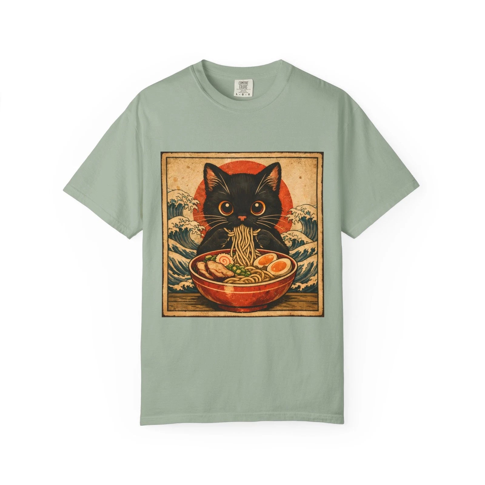 Cat Ramen Kawaii Anime Graphic T-Shirt - Funny Japanese Style Cat Lovers Gift