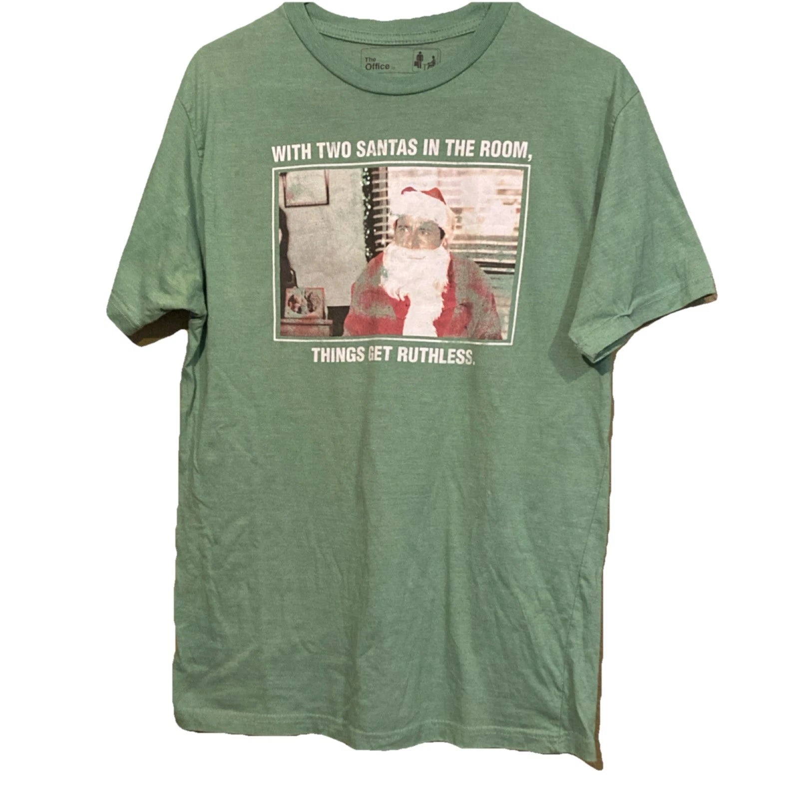 Ripple Junction Men's Green Graphic The Office Cotton  T-Shirt Size M