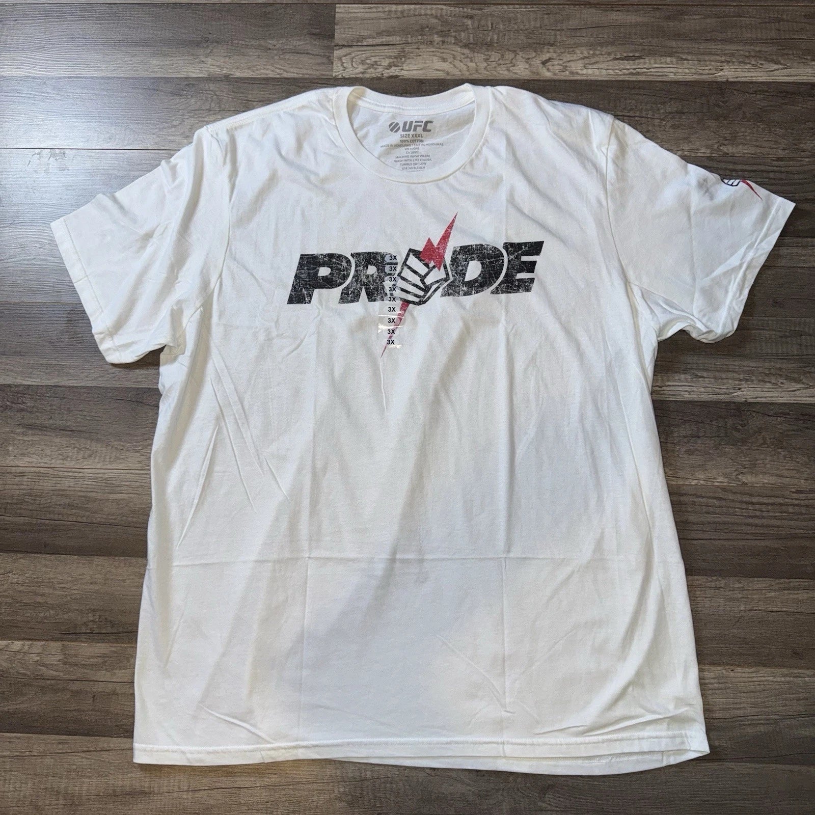 UFC Pride Fighting Faded Logo Mens T-shirt White 3XL New With Tags Official