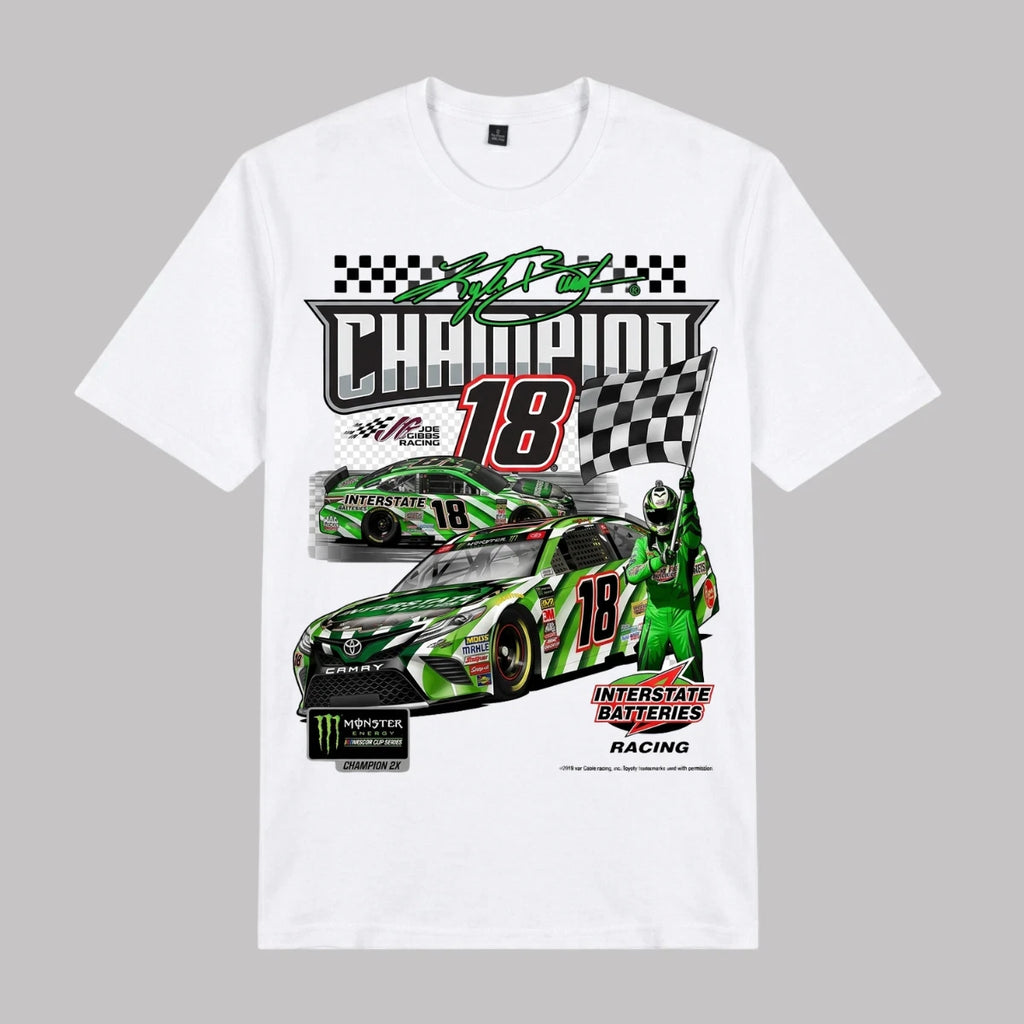 Kyle Busch #18 NASCAR Champion One Spot Graphic Tee All Size S-5XL