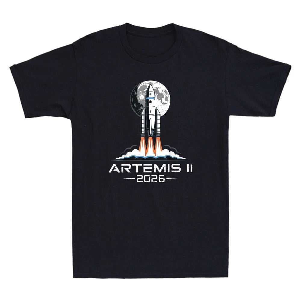 Artemis II Back to the Moon 2026 Mission Patch Retro Men's Short Sleeve T-Shirt