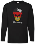 Germany Football Skull I Men's Long Sleeve T-Shirt German Soccer Flag World