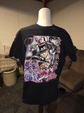 Jojo's Bizarre Adventure Adult Graphic Print Group Anime T-Shirt Black Size XL