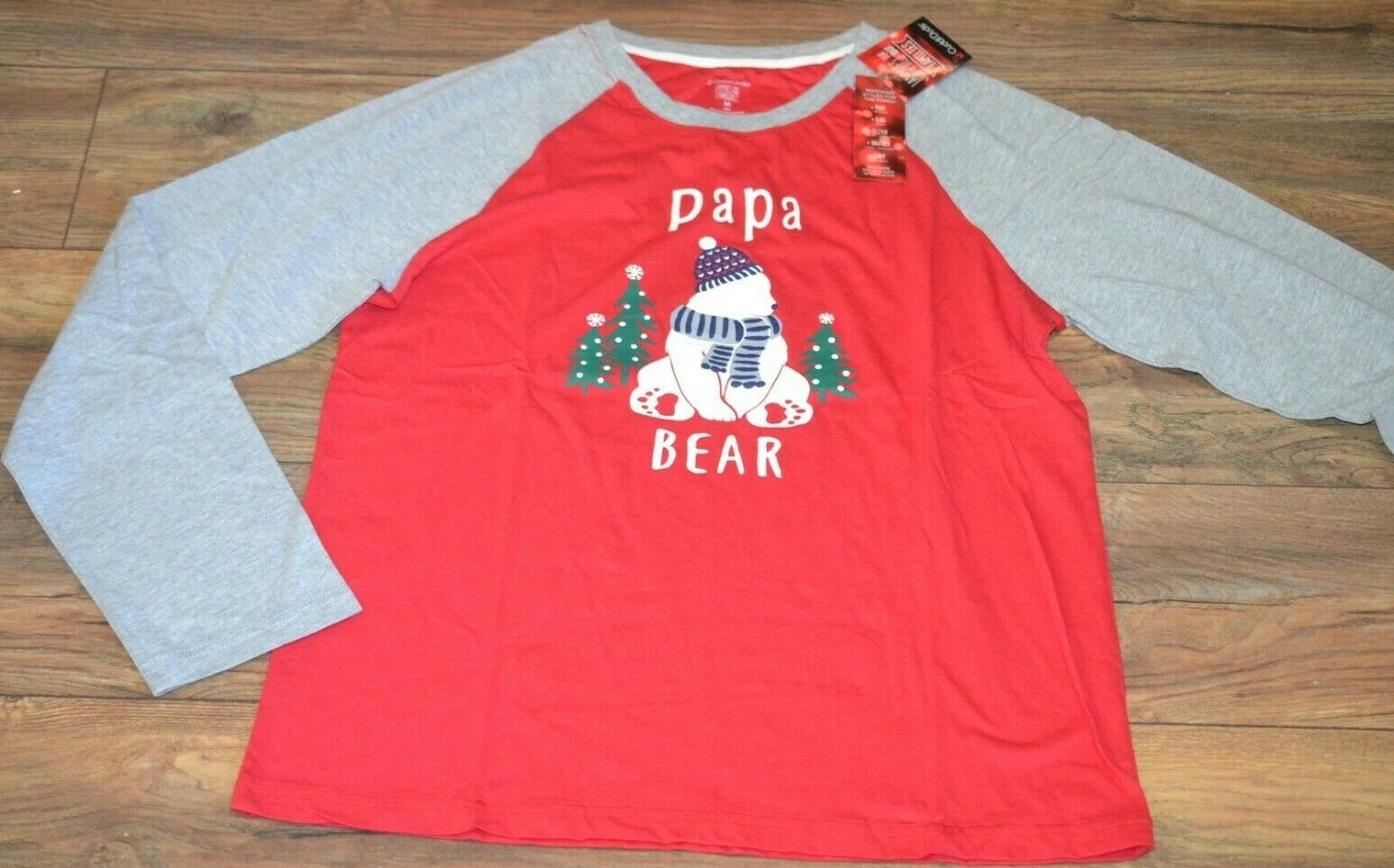Jammies for your Families Papa Bear Sleep Shirt Cuddle Duds Christmas PJ Top