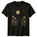 Cat Gazing At Moon With T-Shirt Celestial Lover Birthday Gift For Him And Her