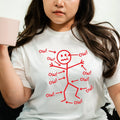 Funny Stick Figure 'Ow' T-Shirt Sarcastic Pain Humor Graphic T Shirt Unisex Tee