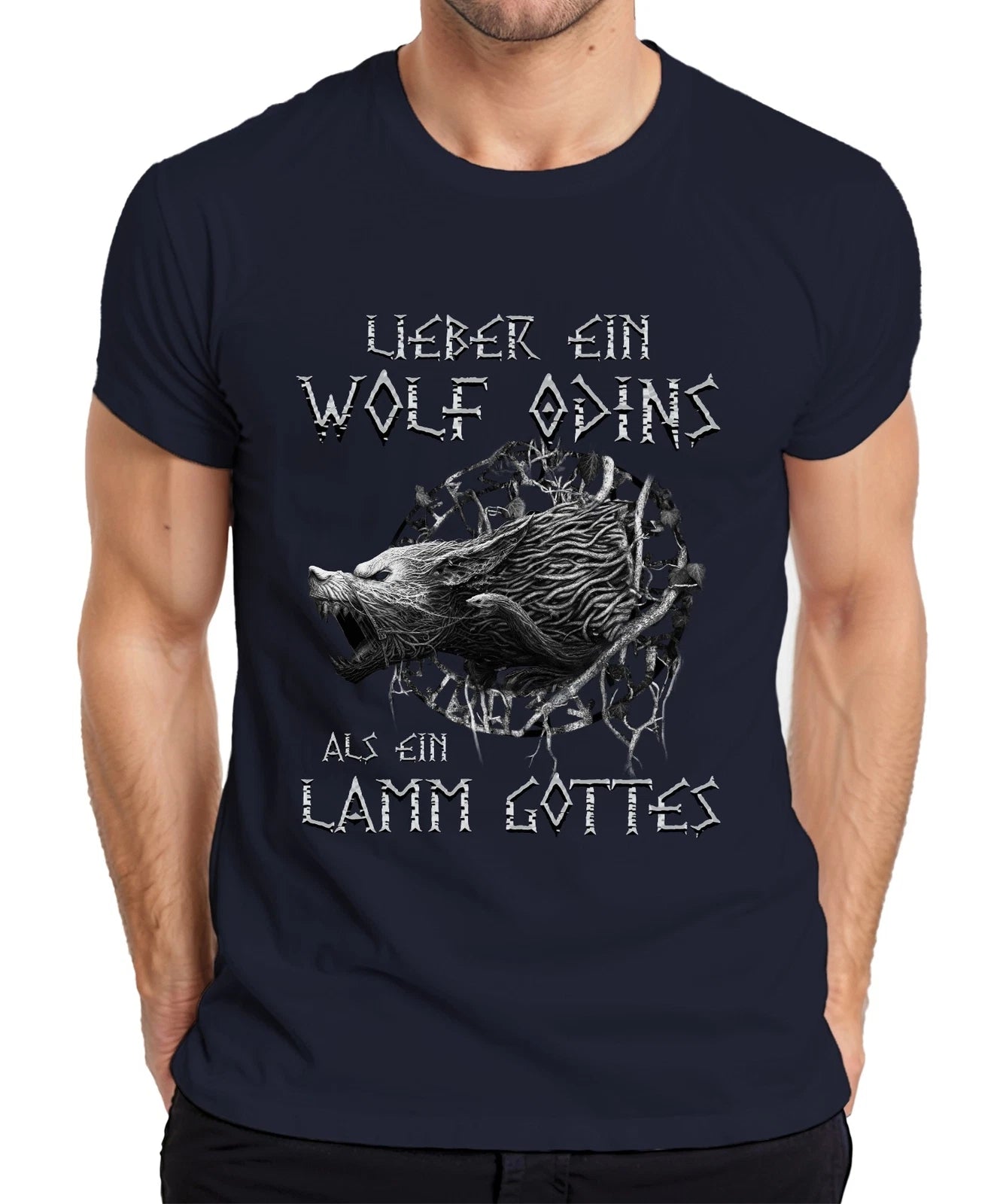 Better A Wolf Odin Than A Lamb Of God Vikings North Gothic Mens T-Shirt