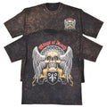 Wings Of Death Unisex Mens Rust 240gsm French Terry Acid Wash T-Shirt Gothic