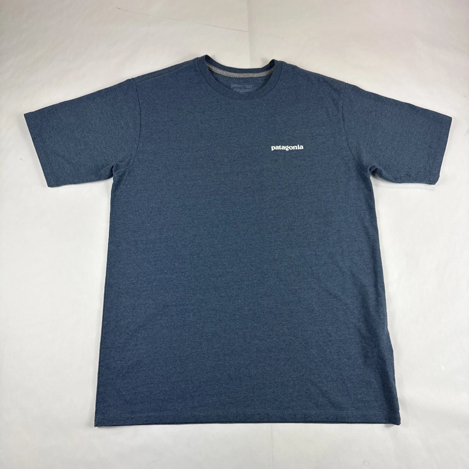 Patagonia Responsibili-Tee Mens S Blue Short Sleeve Crewneck Fair Trade Outdoors