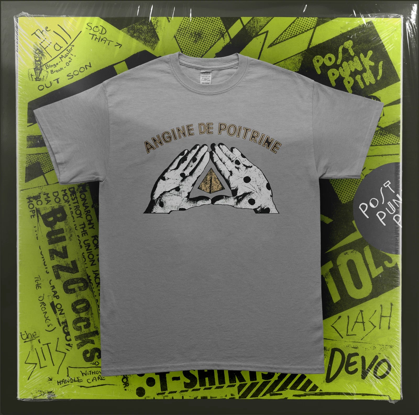 ANGINE DE POITRINE - Sherpa Fabienk 150GSM Grey Graphic T-Shirt - With Backprint