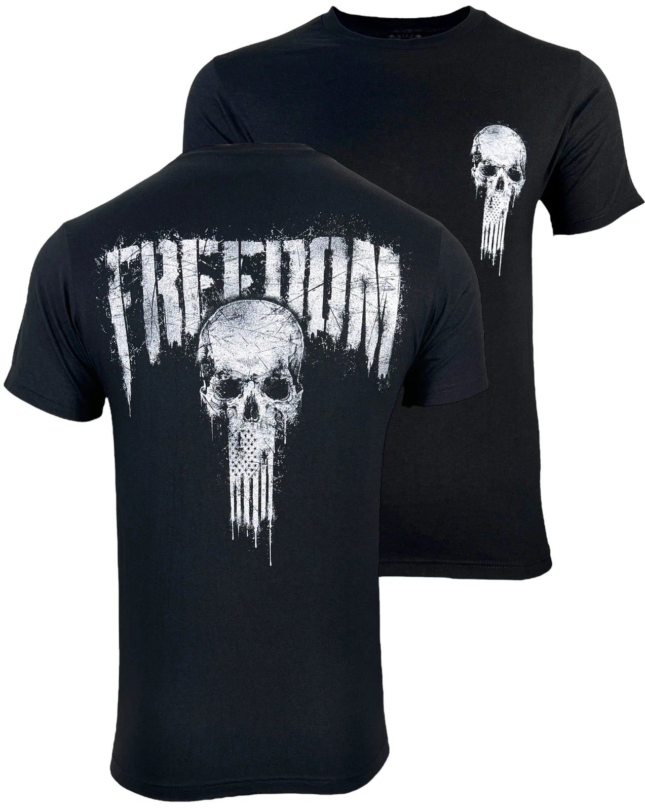 Howitzer Style Men's T-Shirt Freedom Skull Military Grunt MFG