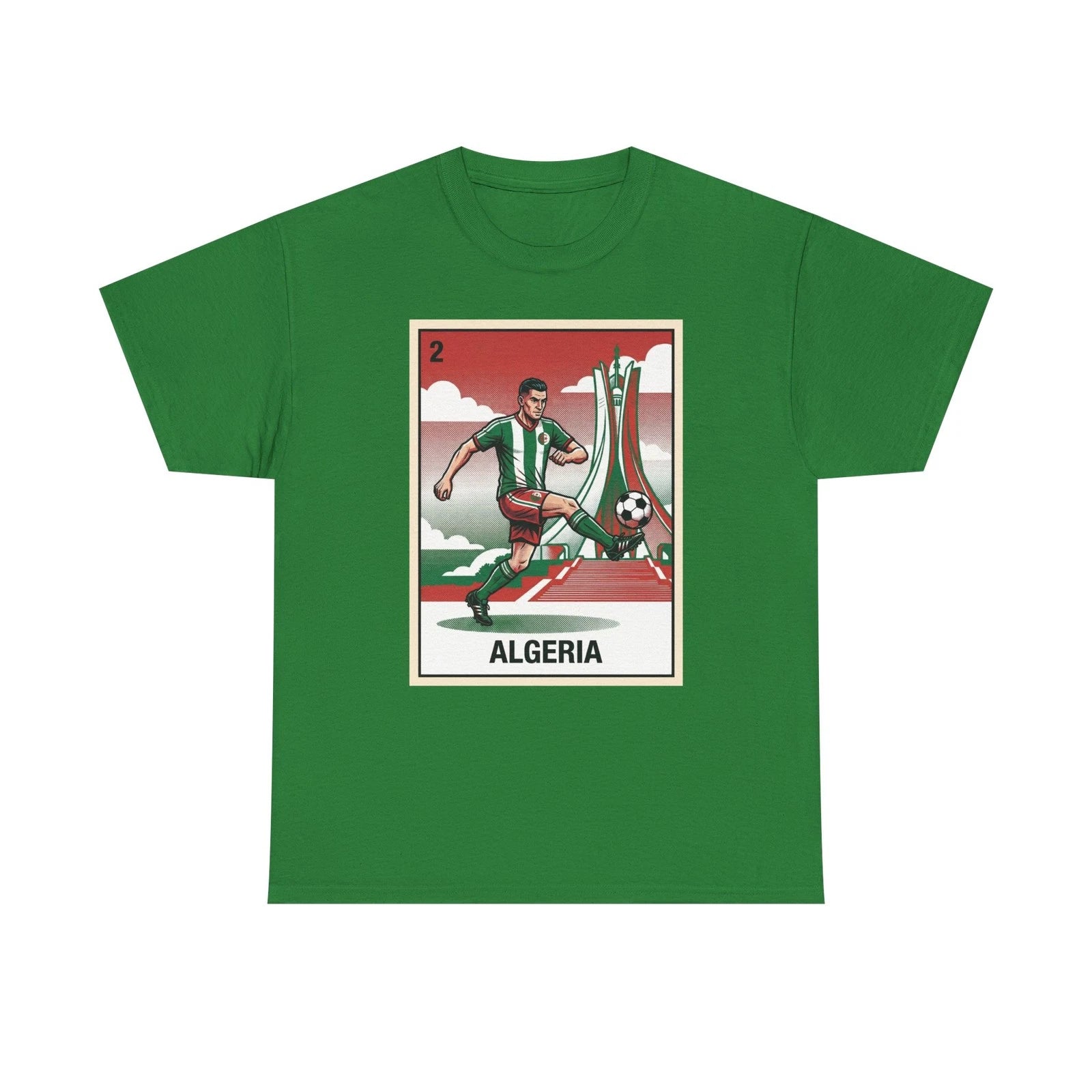 Algeria Pride T-Shirt Green White Red Soccer Graphic Retro Football Sports Tee
