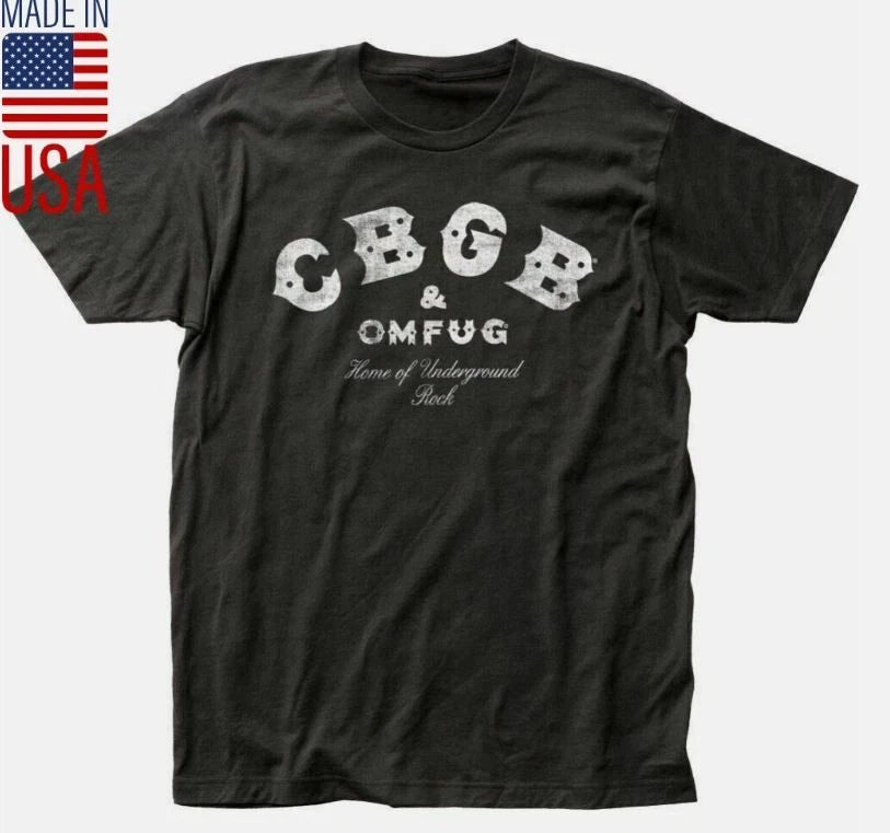 CBGB Distressed T Shirt Mens Licensed Rock N Roll Punk Music Band Tee New Black