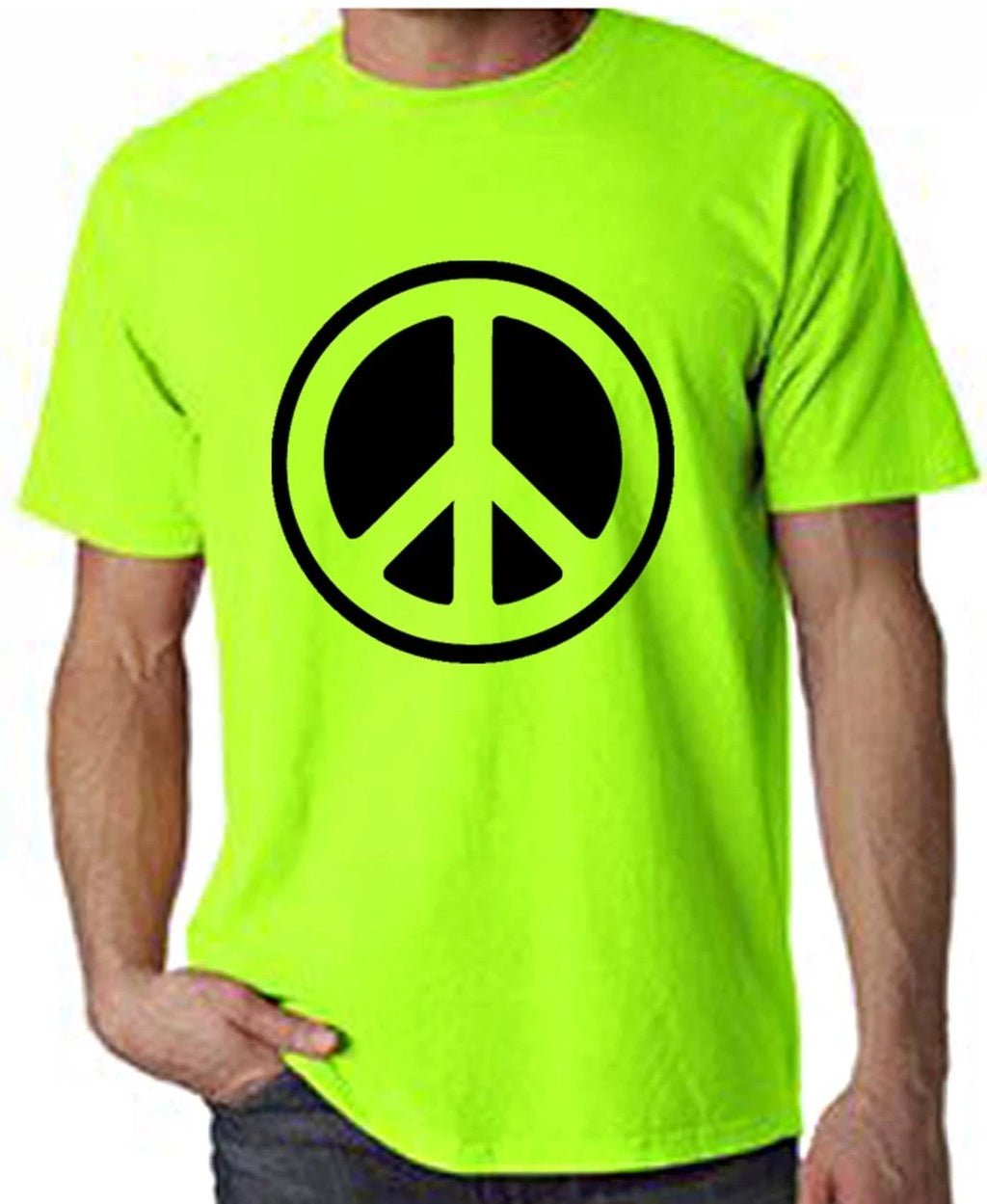 Cnd Symbole Fluo T-Shirt - Paix Ant-Nuclear Hippie Déguisement