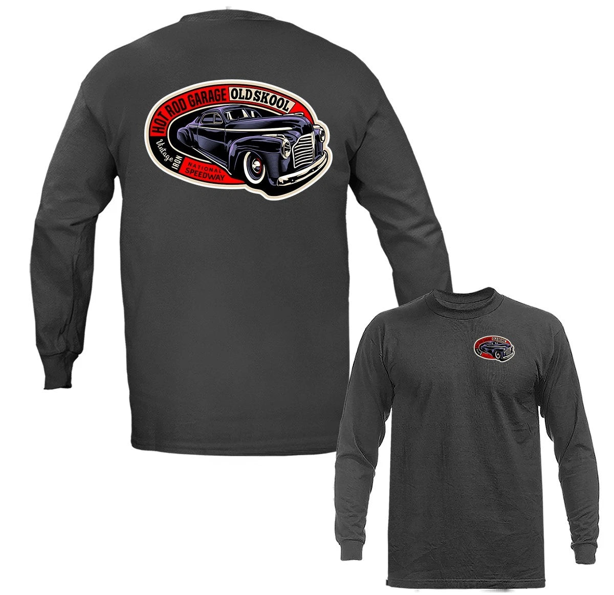 Hot Rod Old Skool Garage Classic Vintage Car Vehicle Long Sleeve T-Shirt