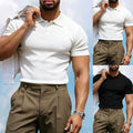 Men's Short Sleeve Shirt Slim Fit Elastic Polyester Spandex Casual Top
