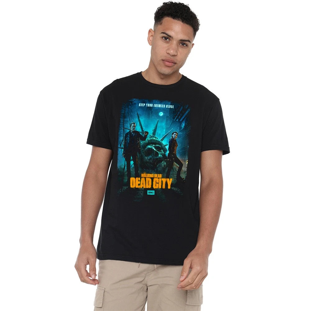 The Walking Dead Dead City Poster Art Unisex T-Shirt S-5XL, Black