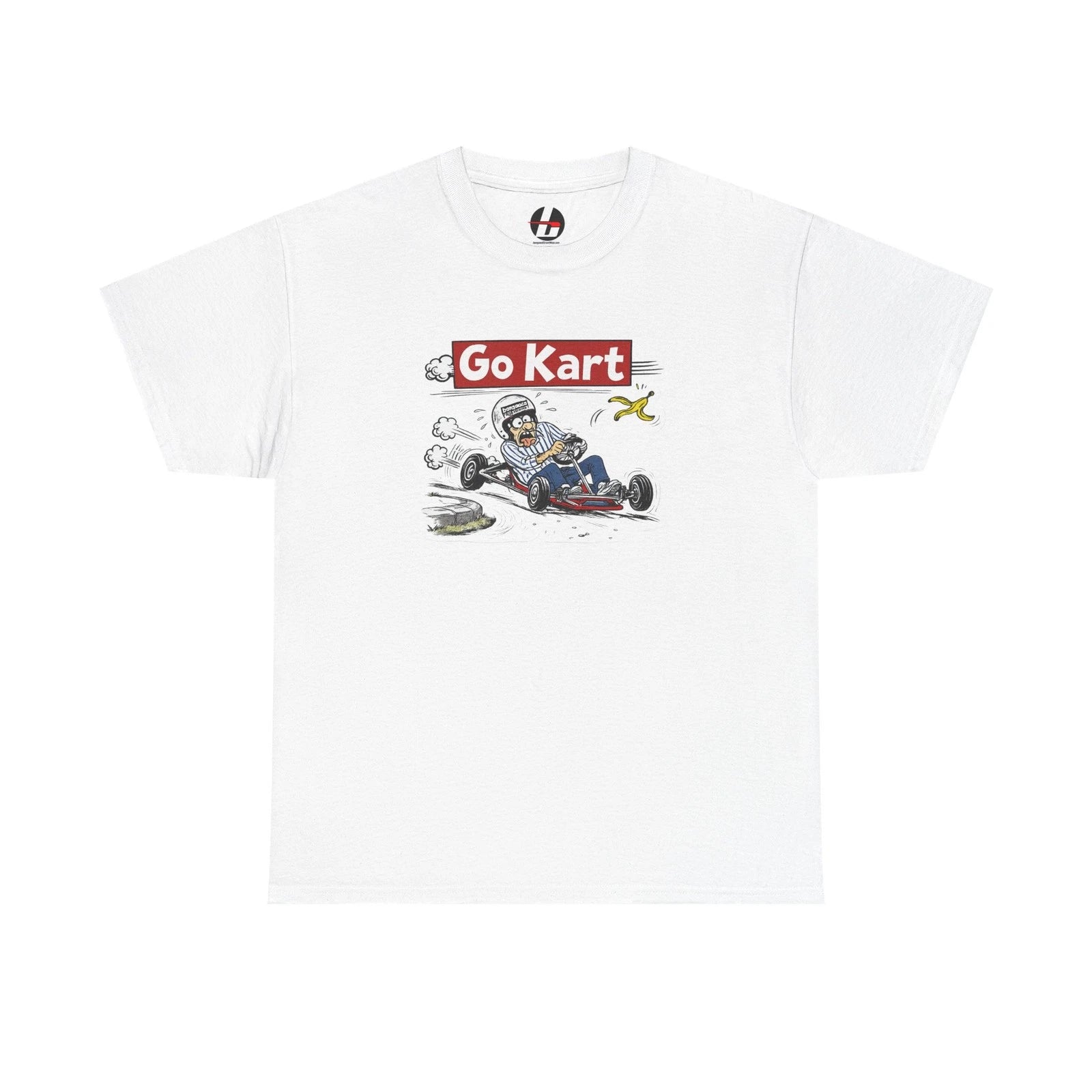 Vintage Go Kart Racing Graphic T-Shirt | Funny Cartoon Kart Driver tee