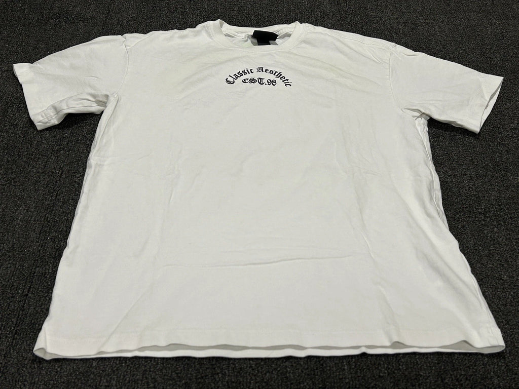 H&M Aesthetic NYC T-Shirt Divided Mens Small White Cotton Short Sleeve