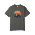 Vintage Muscle Car T-shirt | Retro Sunset Classic Car Tee, Cotton, Casual Tee
