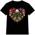 Folk Art Floral Heart T Shirt Botanical Flower Graphic Tee