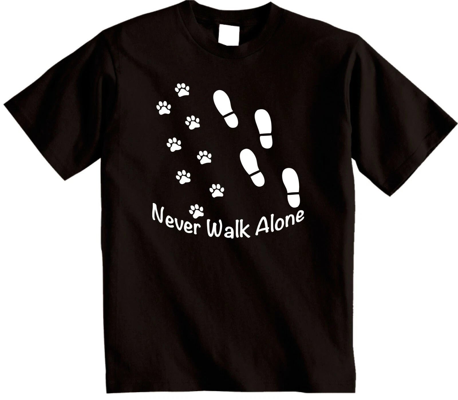 Never walk alone dog lovers T-Shirt | Dog walkers Novelty T-shirt Unisex tee
