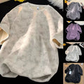 Men Short Sleeve Tie Dye T Shirt Casual Loose Fit Streetwear Top for Daily Wear