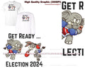 Election 2024 Republican Democrat Fight Cartoon Get Ready Custom T Shirt